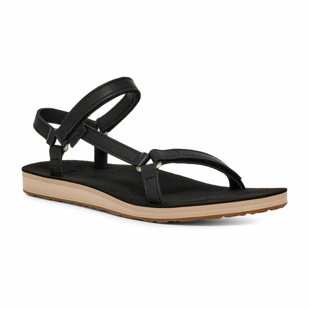 Teva Women ORIGINAL UNIVERSAL SLIM LEA BLACK/ TAN - Image 2